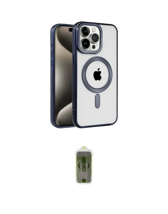 ieg™ iPhone 15 Pro Kılıf Eksen Form Koleksiyonu - Siyah Joko Magic 5D Hayalet Cam