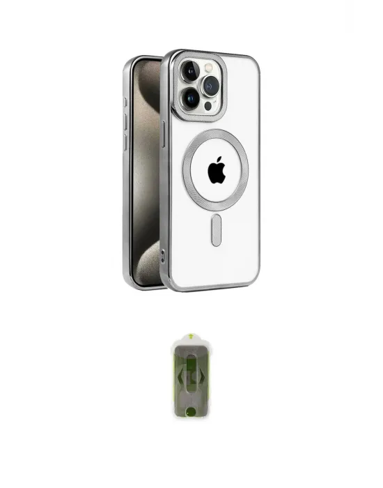 ieg™ iPhone 15 Pro Kılıf Eksen Form Koleksiyonu - Siyah Joko Magic 5D Hayalet Cam