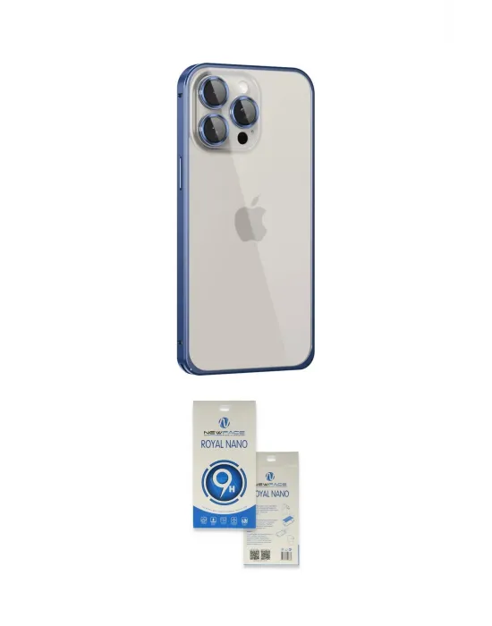 ieg™ iPhone 15 Pro Kılıf Eksen Form Serisi - Şeffaf Royal Nano Ekran Koruyucu