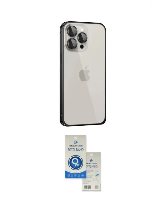 ieg™ iPhone 15 Pro Kılıf Eksen Form Serisi - Şeffaf Royal Nano Ekran Koruyucu