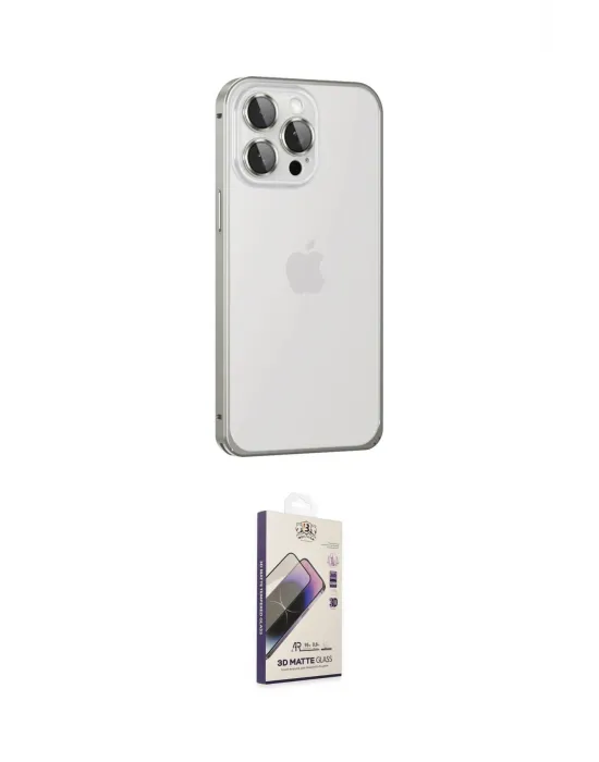 ieg™ iPhone 15 Pro Kılıf Eksen Form Serisi - Siyah Bilvis 3D Mat Cam Ekran Koruyucu