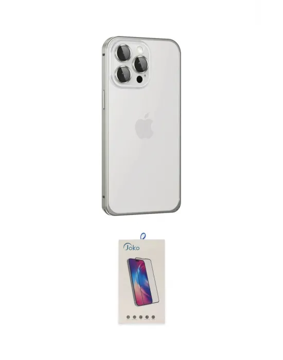 ieg™ iPhone 15 Pro Kılıf Eksen Form Serisi - Siyah Joko 5D Cam
