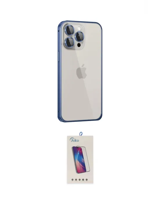 ieg™ iPhone 15 Pro Kılıf Eksen Form Serisi - Siyah Joko 5D Cam