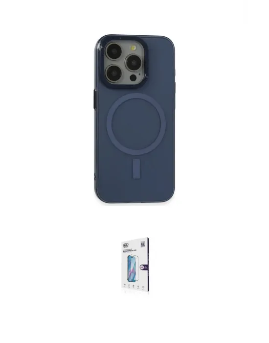 ieg™ iPhone 15 Pro Kılıf Eksen Işık Prime - Siyah Bilvis 0.18mm Plus Cam Ekran Koruyucu