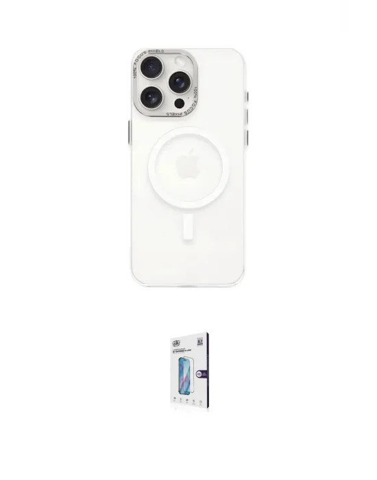 ieg™ iPhone 15 Pro Kılıf Eksen Işık Prime - Siyah Bilvis 0.18mm Plus Cam Ekran Koruyucu