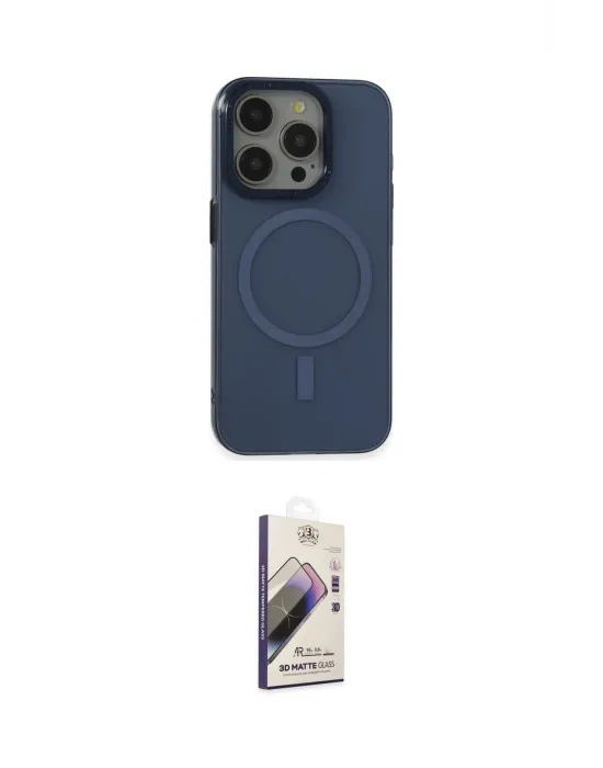 ieg™ iPhone 15 Pro Kılıf Eksen Işık Prime - Siyah Bilvis 3D Mat Cam Ekran Koruyucu