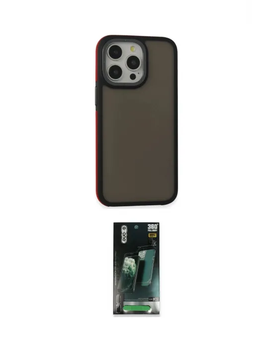ieg™ iPhone 15 Pro Kılıf Eksen Işık - Şeffaf 360 Full Body Arka Koruyucu