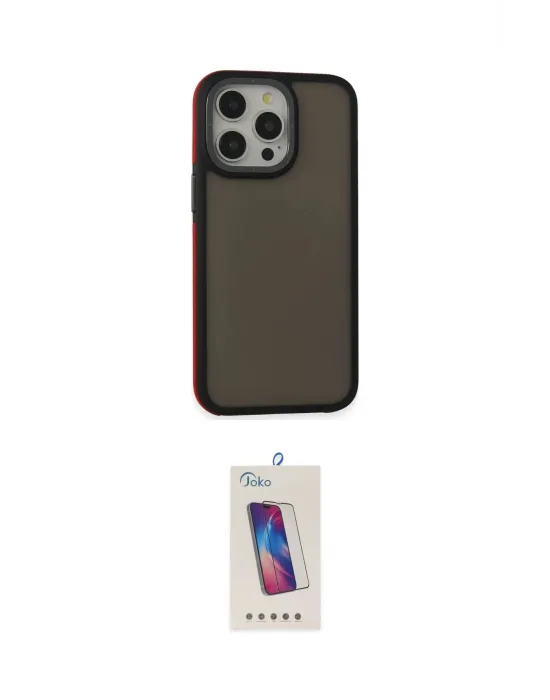ieg™ iPhone 15 Pro Kılıf Eksen Işık - Siyah Joko 5D Cam