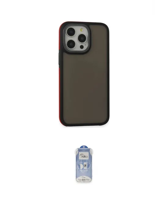 ieg™ iPhone 15 Pro Kılıf Eksen Işık - Siyah Joko Magic 5D Cam
