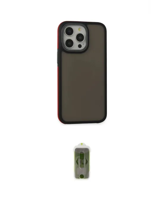 ieg™ iPhone 15 Pro Kılıf Eksen Işık - Siyah Joko Magic 5D Hayalet Cam