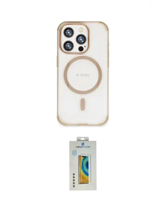 ieg™ iPhone 15 Pro Kılıf Eksen Klasik Koleksiyonu - Siyah Polymer Nano Ekran Koruyucu