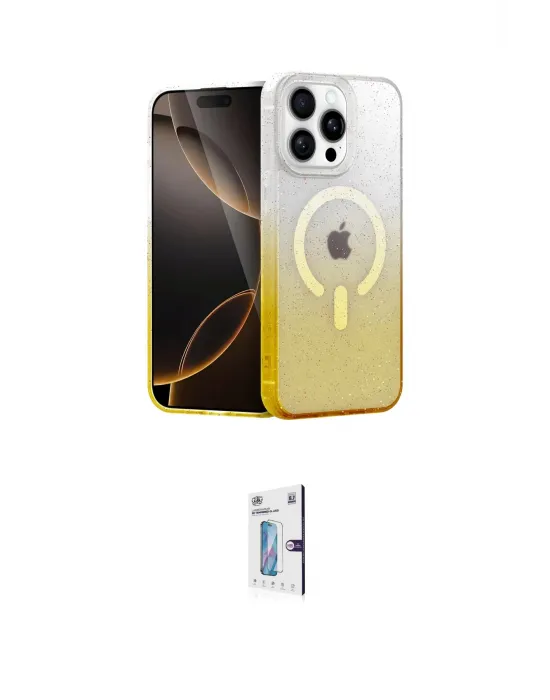 ieg™ iPhone 15 Pro Kılıf Eksen Minimal Özel Seri - Siyah Bilvis 0.18mm Plus Cam Ekran Koruyucu