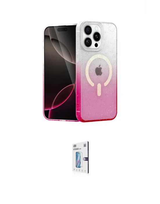 ieg™ iPhone 15 Pro Kılıf Eksen Minimal Özel Seri - Siyah Bilvis 0.18mm Plus Cam Ekran Koruyucu