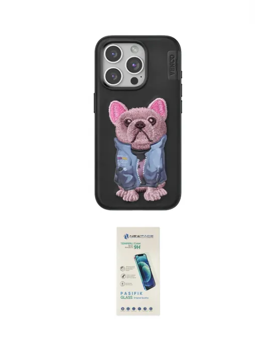 ieg™ iPhone 15 Pro Kılıf İz Minimal Koleksiyonu - Şeffaf Pasifik Cam Ekran Koruyucu