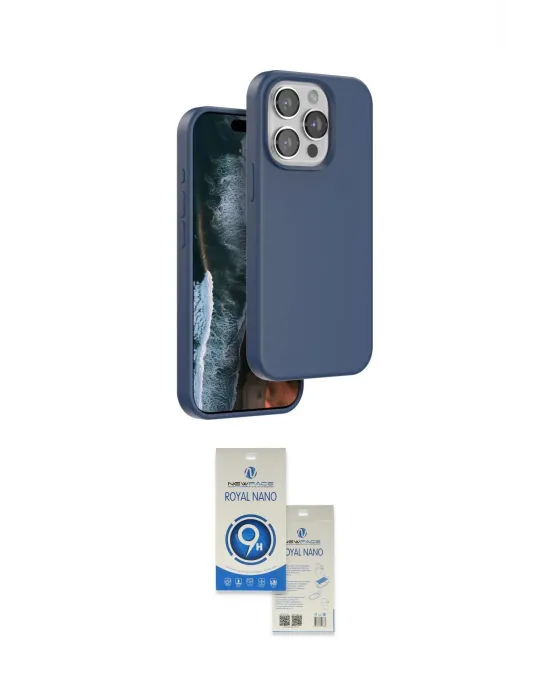 ieg™ iPhone 15 Pro Kılıf Kıvılcım Çizgi Serisi - Şeffaf Royal Nano Ekran Koruyucu