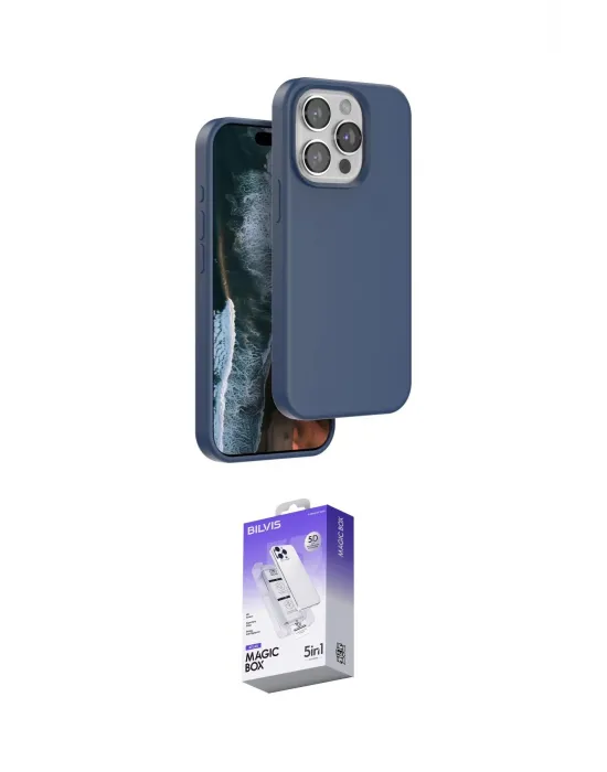 ieg™ iPhone 15 Pro Kılıf Kıvılcım Çizgi Serisi - Siyah Bilvis 5in1 3D Magic Cam Ekran Koruyucu