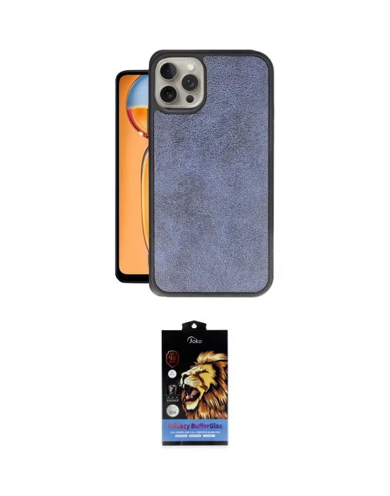 ieg™ iPhone 15 Pro Kılıf Kıvılcım Işık Serisi - Siyah Buffer Hayalet Cam Ekran Koruyucu