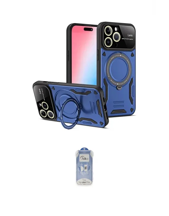 ieg™ iPhone 15 Pro Kılıf Kıvılcım Modern Serisi - Siyah Joko Magic 5D Cam
