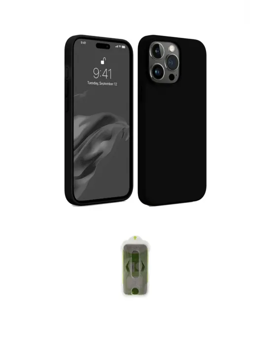ieg™ iPhone 15 Pro Kılıf Kozmos Yansıma Özel Seri - Siyah Joko Magic 5D Hayalet Cam