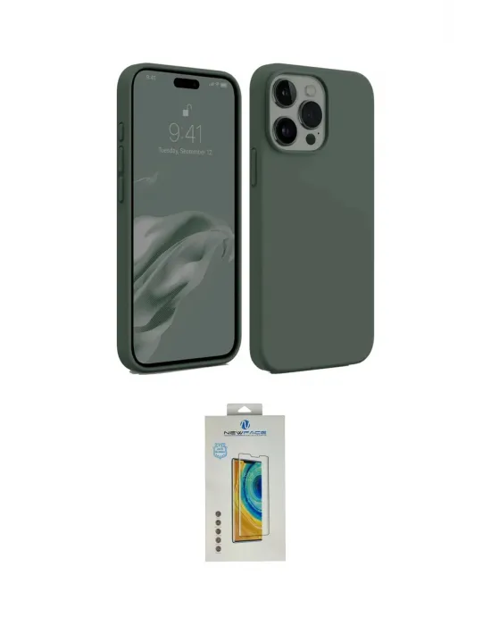 ieg™ iPhone 15 Pro Kılıf Kozmos Yansıma Özel Seri - Siyah Polymer Nano Ekran Koruyucu