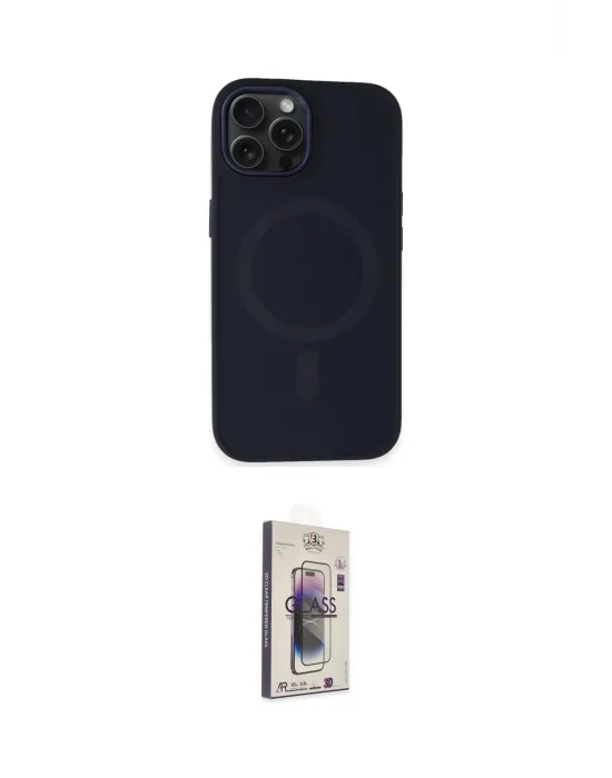 ieg™ iPhone 15 Pro Kılıf Kutup Serisi - Siyah Bilvis 3D Cam Ekran Koruyucu