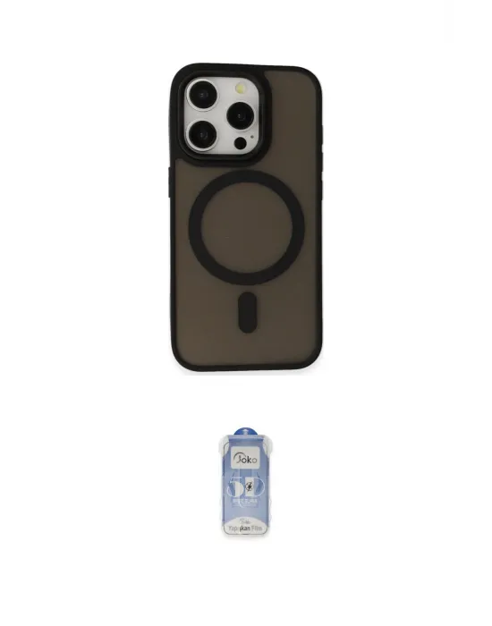 ieg™ iPhone 15 Pro Kılıf Kutup Serisi - Siyah Joko Magic 5D Cam