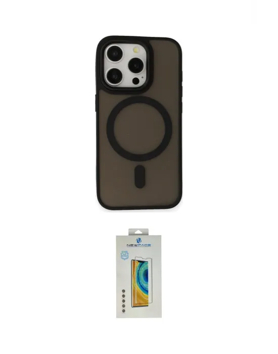 ieg™ iPhone 15 Pro Kılıf Kutup Serisi - Siyah Polymer Nano Ekran Koruyucu