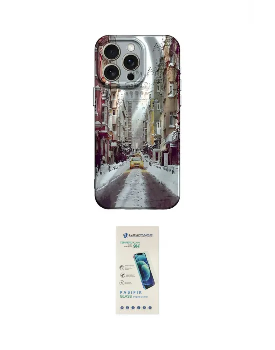 ieg™ iPhone 15 Pro Kılıf Nova Doku Prime - Şeffaf Pasifik Cam Ekran Koruyucu