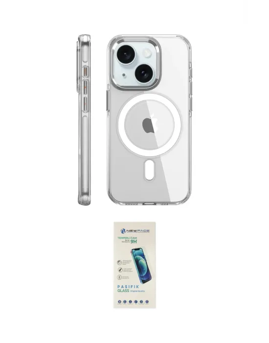 ieg™ iPhone 15 Pro Kılıf Nova Doku - Şeffaf Pasifik Cam Ekran Koruyucu
