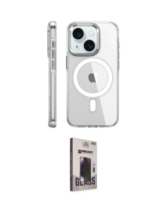 ieg™ iPhone 15 Pro Kılıf Nova Doku - Siyah Bilvis Hayalet Cam Ekran Koruyucu
