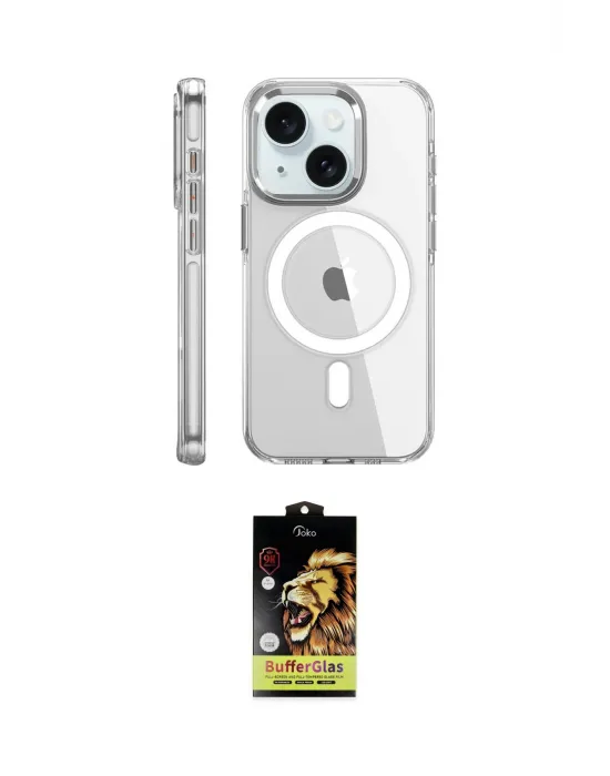 ieg™ iPhone 15 Pro Kılıf Nova Doku - Siyah Buffer Cam Ekran Koruyucu