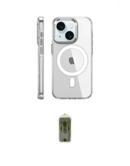 ieg™ iPhone 15 Pro Kılıf Nova Doku - Siyah Joko Magic 5D Hayalet Cam