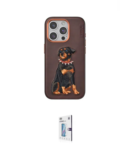 ieg™ iPhone 15 Pro Kılıf Nova Form Koleksiyonu - Siyah Bilvis 0.18mm Plus Cam Ekran Koruyucu