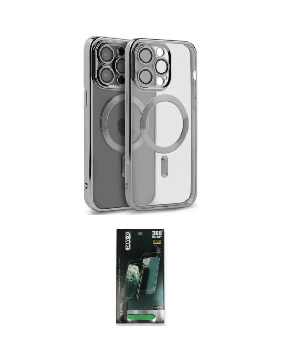 ieg™ iPhone 15 Pro Kılıf Nova Işık Özel Seri - Şeffaf 360 Full Body Arka Koruyucu