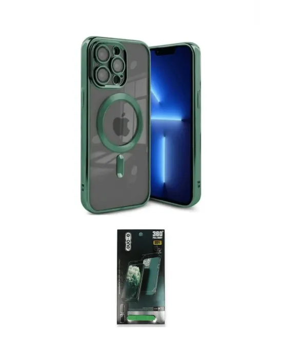 ieg™ iPhone 15 Pro Kılıf Nova Işık Özel Seri - Şeffaf 360 Full Body Arka Koruyucu