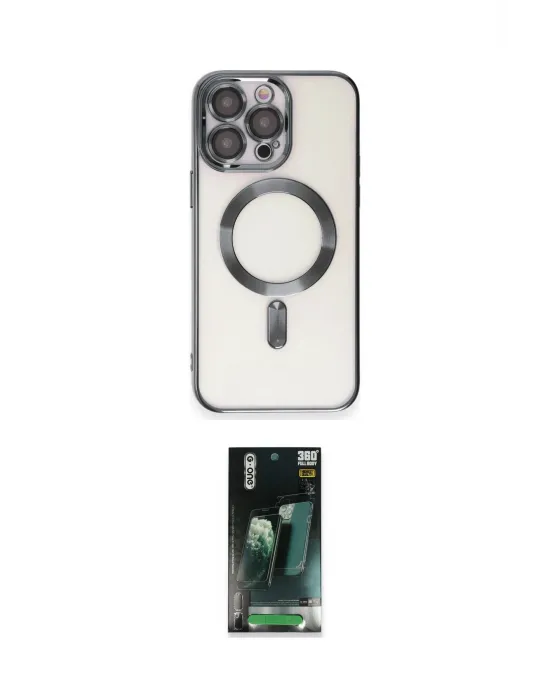 ieg™ iPhone 15 Pro Kılıf Nova Işık Özel Seri - Şeffaf 360 Full Body Arka Koruyucu