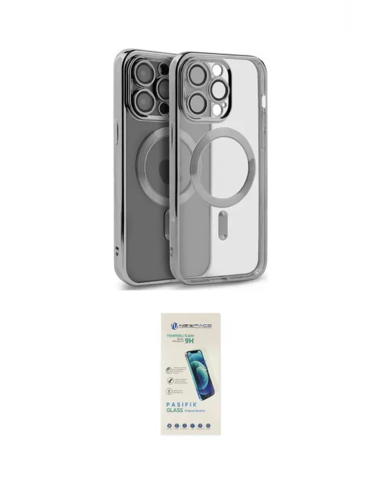 ieg™ iPhone 15 Pro Kılıf Nova Işık Özel Seri - Şeffaf Pasifik Cam Ekran Koruyucu