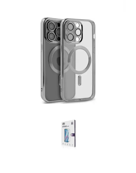 ieg™ iPhone 15 Pro Kılıf Nova Işık Özel Seri - Siyah Bilvis 0.18mm Plus Cam Ekran Koruyucu