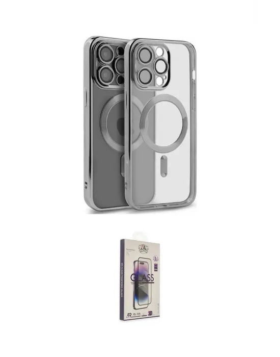 ieg™ iPhone 15 Pro Kılıf Nova Işık Özel Seri - Siyah Bilvis 3D Cam Ekran Koruyucu