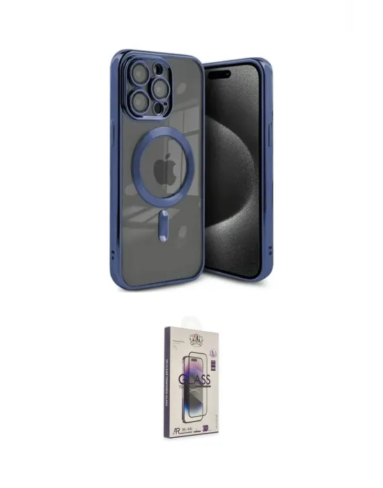 ieg™ iPhone 15 Pro Kılıf Nova Işık Özel Seri - Siyah Bilvis 3D Cam Ekran Koruyucu