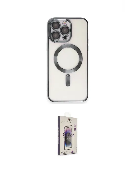 ieg™ iPhone 15 Pro Kılıf Nova Işık Özel Seri - Siyah Bilvis 3D Cam Ekran Koruyucu
