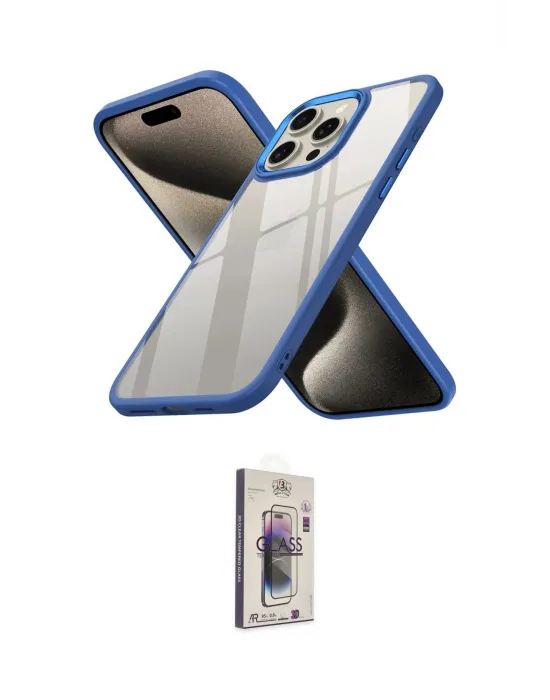 ieg™ iPhone 15 Pro Kılıf Nova Işık Serisi - Siyah Bilvis 3D Cam Ekran Koruyucu