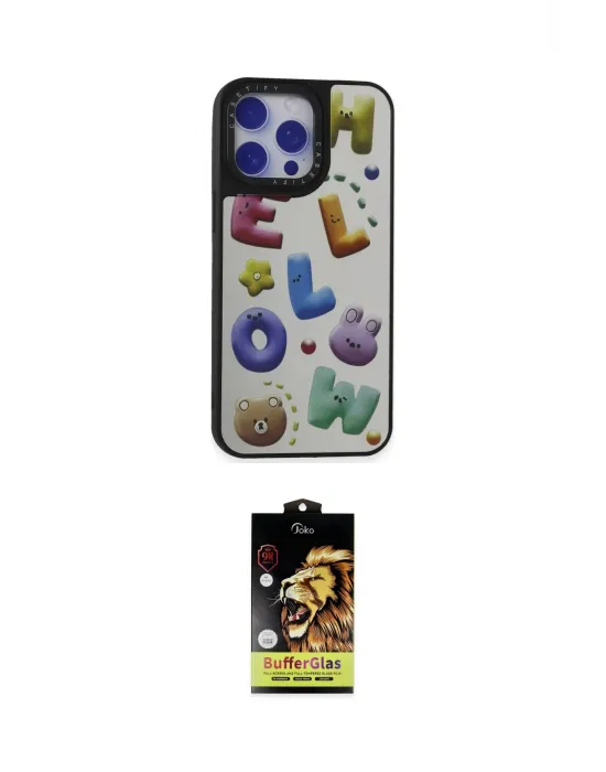 ieg™ iPhone 15 Pro Kılıf Odak Klasik Serisi - Siyah Buffer Cam Ekran Koruyucu