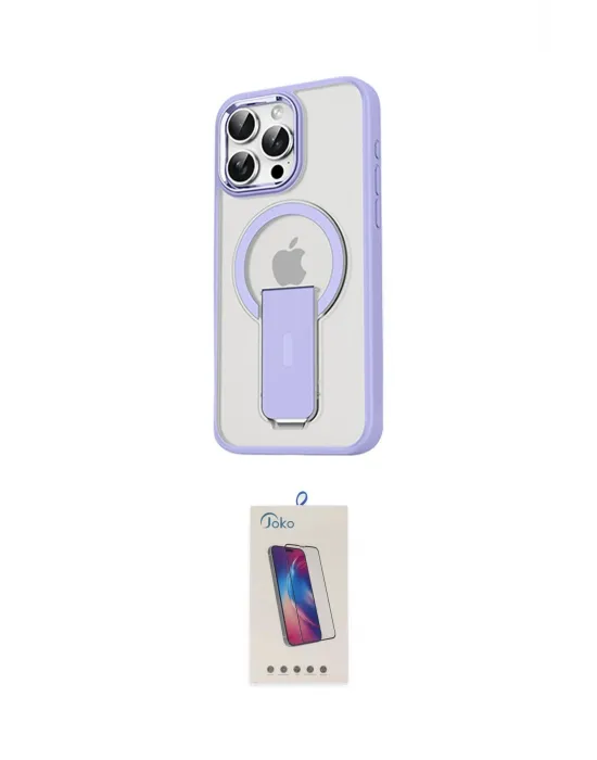 ieg™ iPhone 15 Pro Kılıf Pusula Doku Koleksiyonu - Siyah Joko 5D Cam