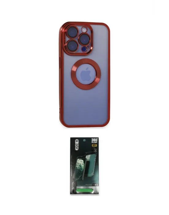 ieg™ iPhone 15 Pro Kılıf Pusula Form - Siyah 360 Mat Full Body Arka Koruyucu