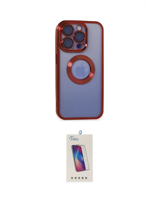 ieg™ iPhone 15 Pro Kılıf Pusula Form - Siyah Joko 5D Cam