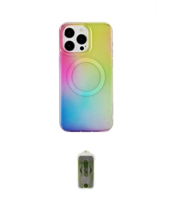 ieg™ iPhone 15 Pro Kılıf Pusula Form - Siyah Joko Magic 5D Hayalet Cam