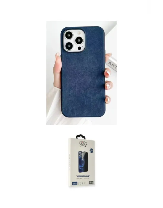 ieg™ iPhone 15 Pro Kılıf Pusula Modern - Siyah Bilvis Hayalet Cam Ekran Koruyucu