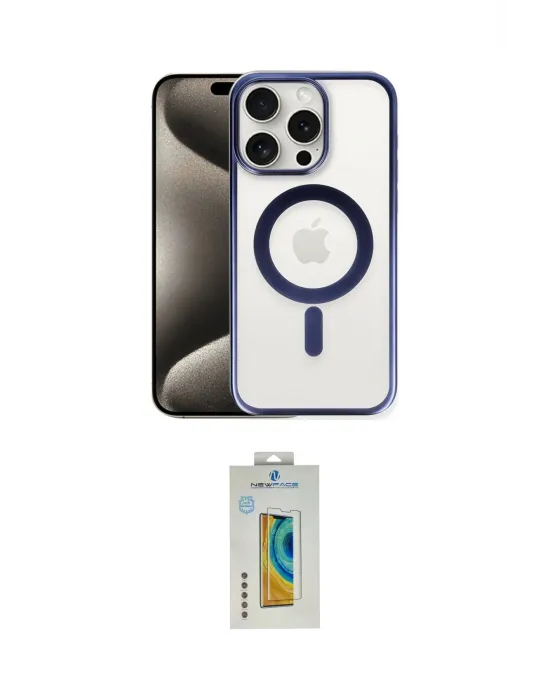 ieg™ iPhone 15 Pro Kılıf Siluet Çizgi Serisi - Siyah Polymer Nano Ekran Koruyucu