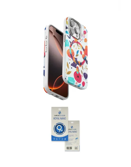 ieg™ iPhone 15 Pro Kılıf Siluet Doku - Şeffaf Royal Nano Ekran Koruyucu